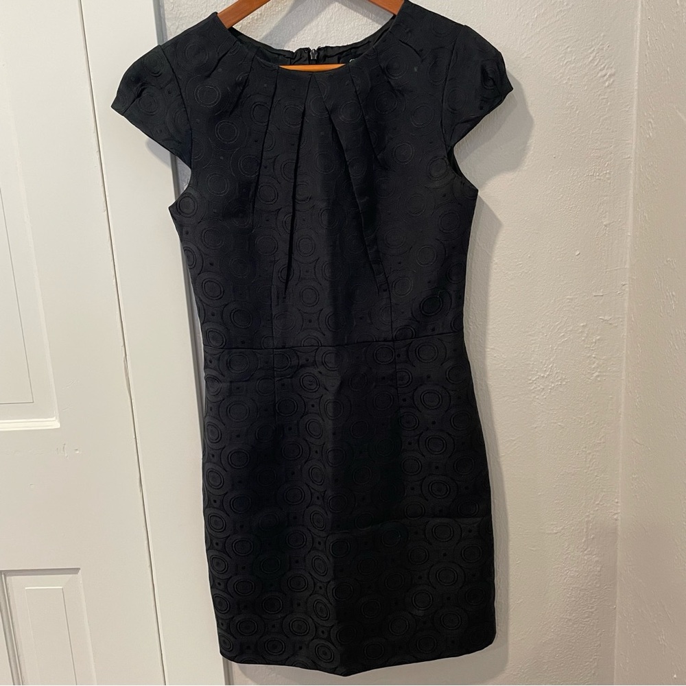 Black Patterned Sheath Dress
